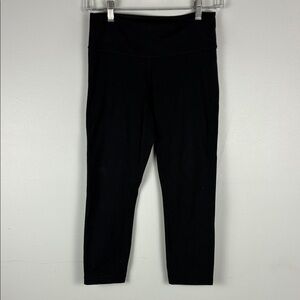 Lululemon Black High-Waist Cropped Leggings Gym Workout Classic Pants